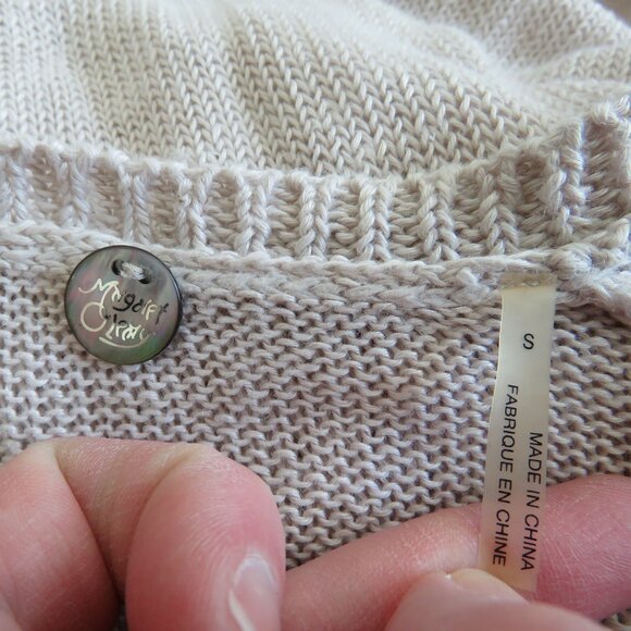 MARGARET O'LEARY 100% Linen Loose Fit Knit Sweater Neutral Tan Beachy - Size S - Picture 15 of 16